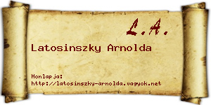 Latosinszky Arnolda névjegykártya